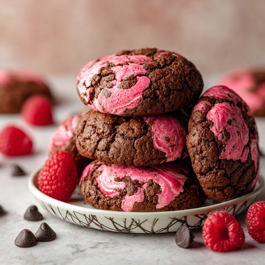 Raspberry Dark Chocolate Cookies: Chewy Bliss in Every Bite Recipe - Recipe Image