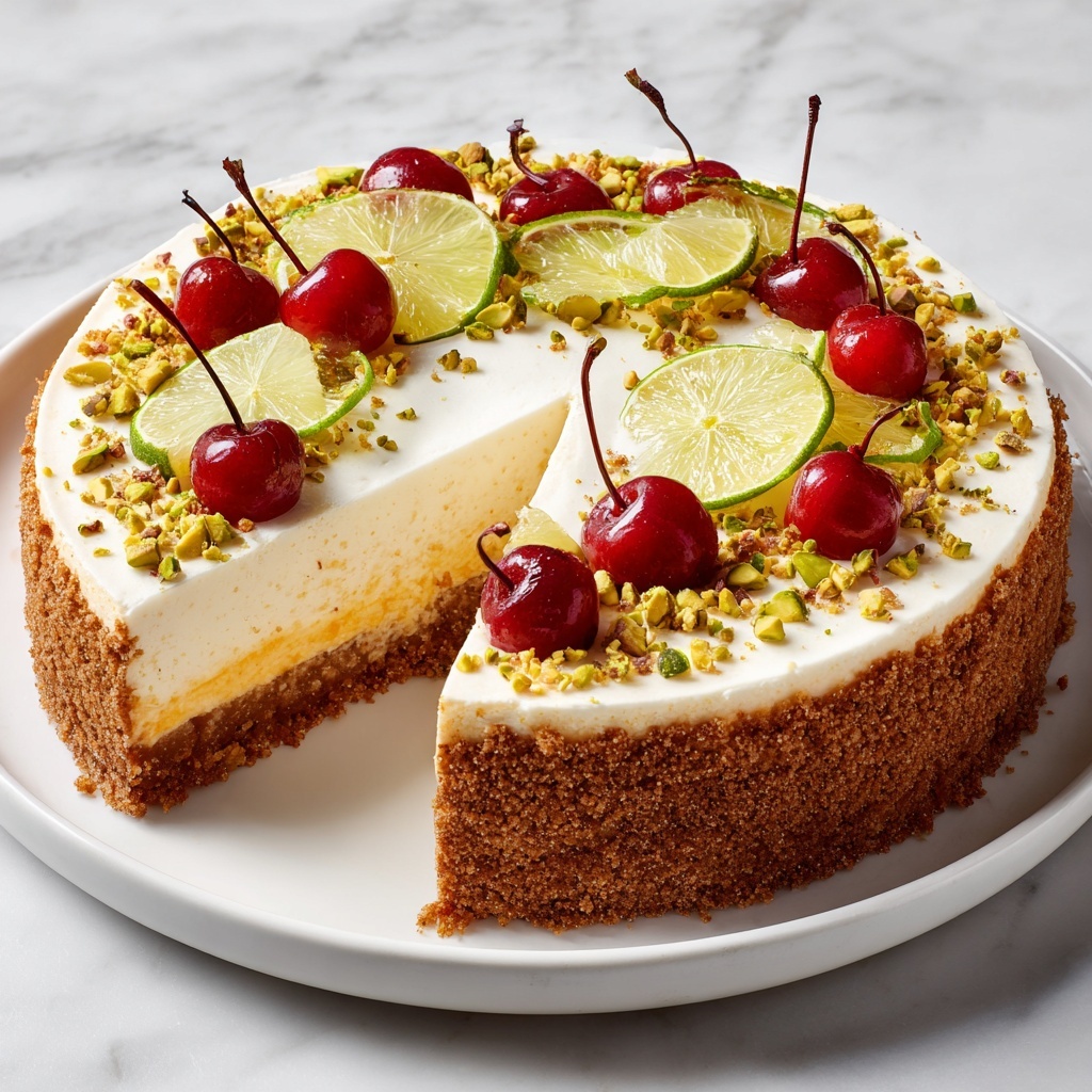 Lemon-Lime Cherry Pistachio Cheesecake Recipe - Recipe Image
