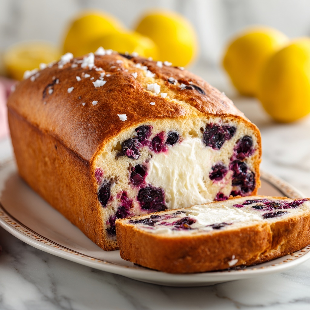 Lemon Blueberry Cream Cheese Sourdough Bread Recipe - Recipe Image