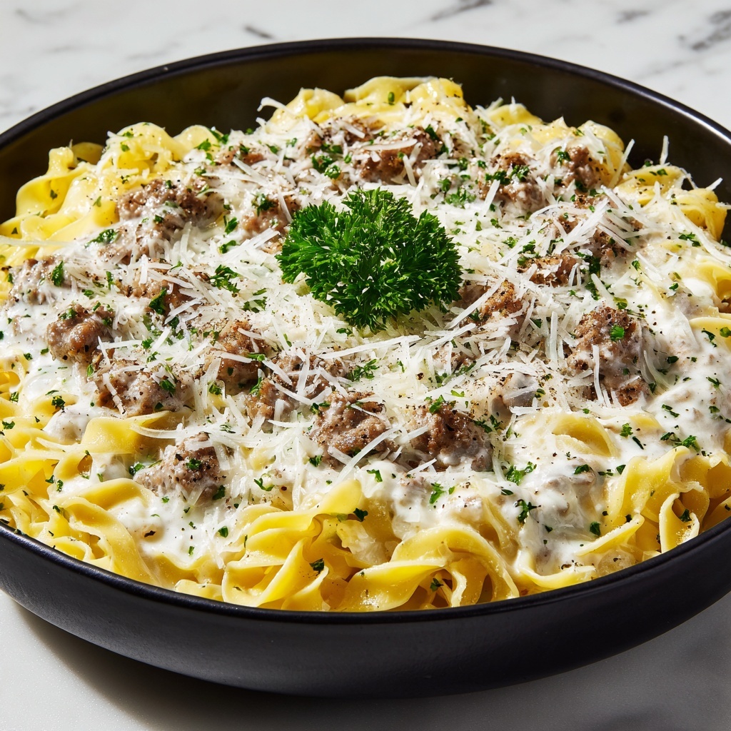 Garlic Butter Beef Linguine Recipe - Recipe Image
