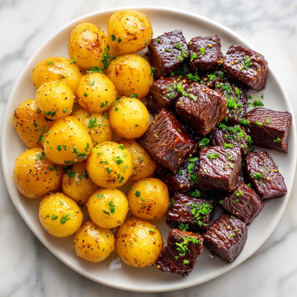 Garlic Butter Steak Bites and Roasted Potatoes Recipe - Recipe Image