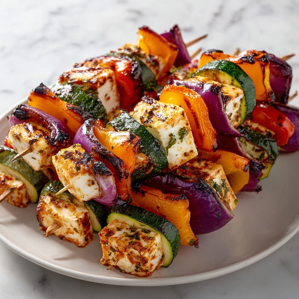 Grilled Greek Halloumi Kebabs Recipe - Recipe Image