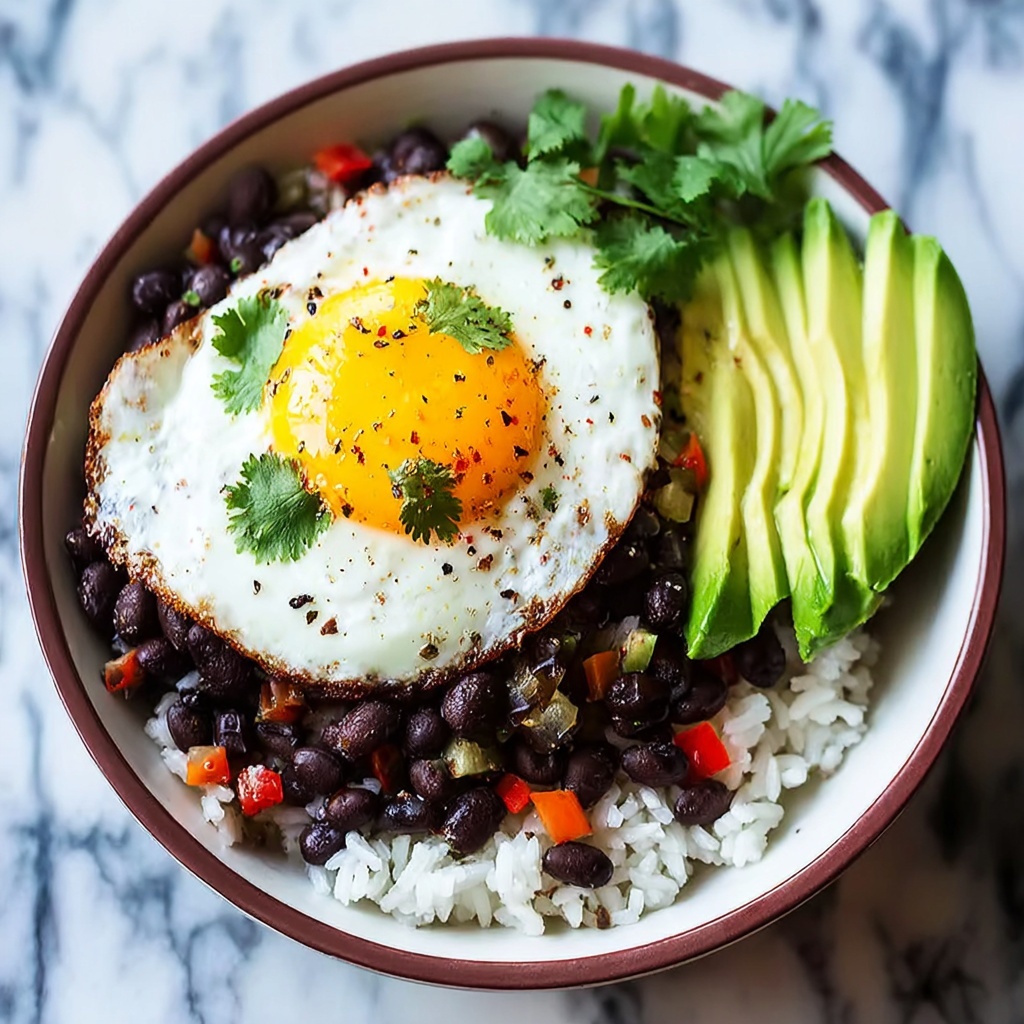 Costa Rican Rice and Beans with Fried Egg Recipe - Recipe Image