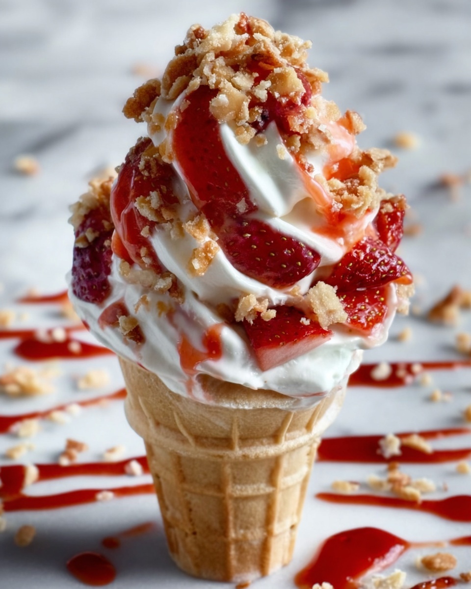 Strawberry Crunch Cheesecake Cones Recipe - Recipe Image