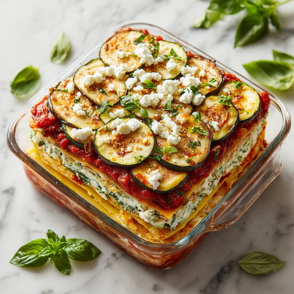 Layered Mediterranean Vegetable Lasagna with Creamy Ricotta Recipe - Recipe Image