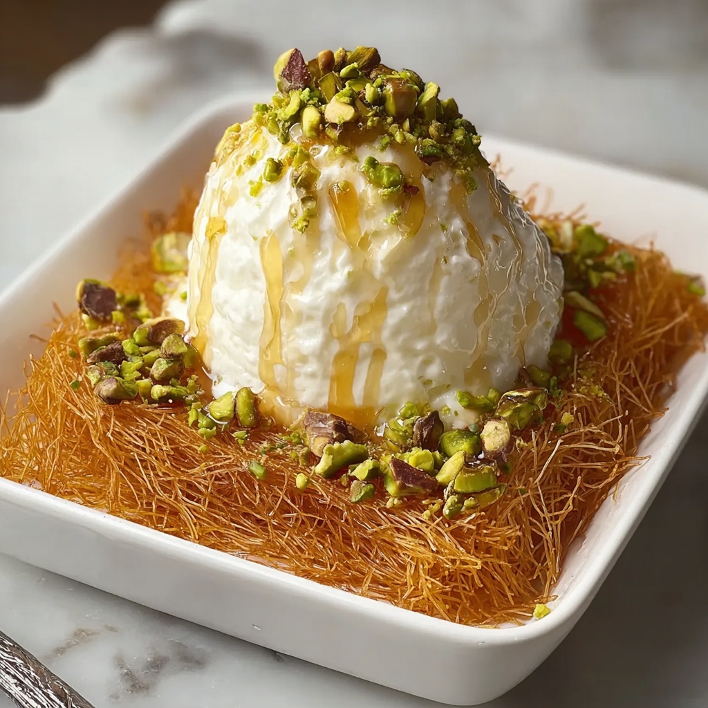 Kataifi Ice Cream with Mastiha Syrup Recipe - Recipe Image
