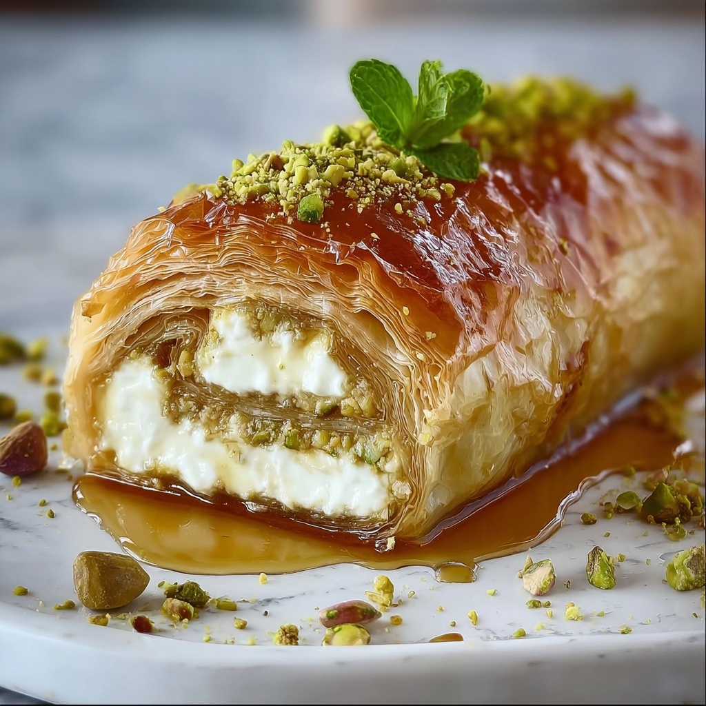 Custard Baklava Roll Recipe - Recipe Image