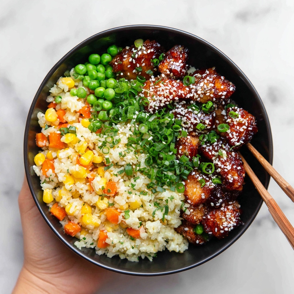 High Protein Crispy Garlic Chicken Fried Rice Recipe - Recipe Image