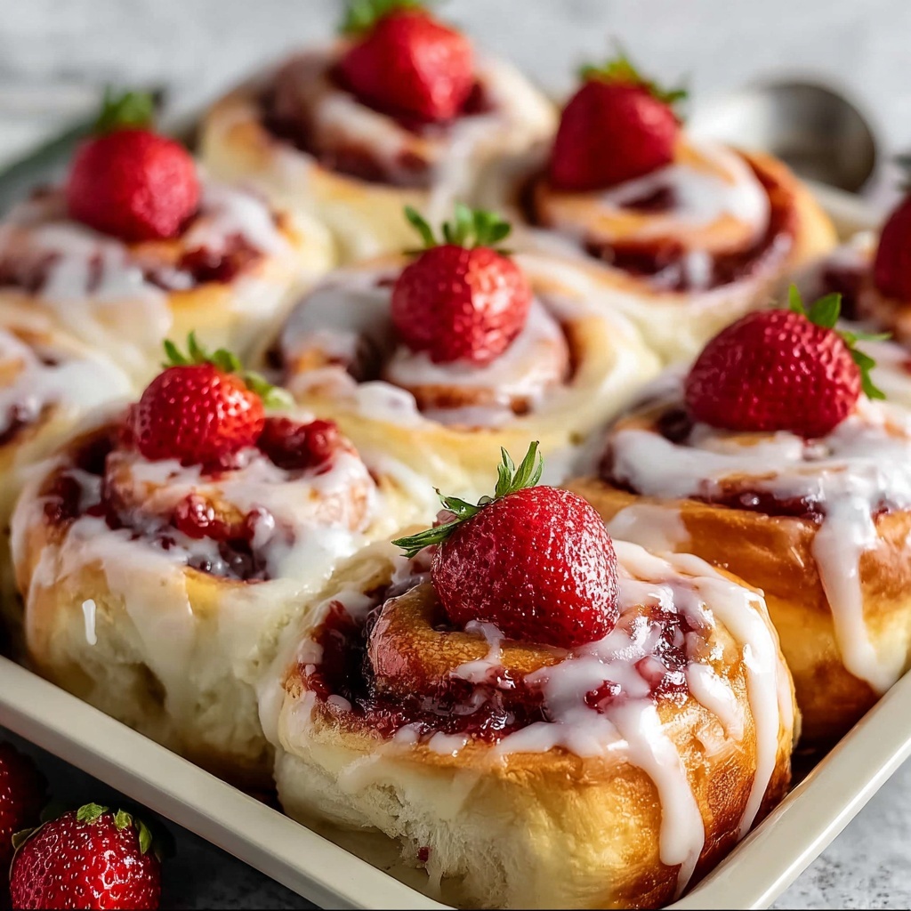 Strawberry Cheesecake Cinnabon Rolls Recipe - Recipe Image