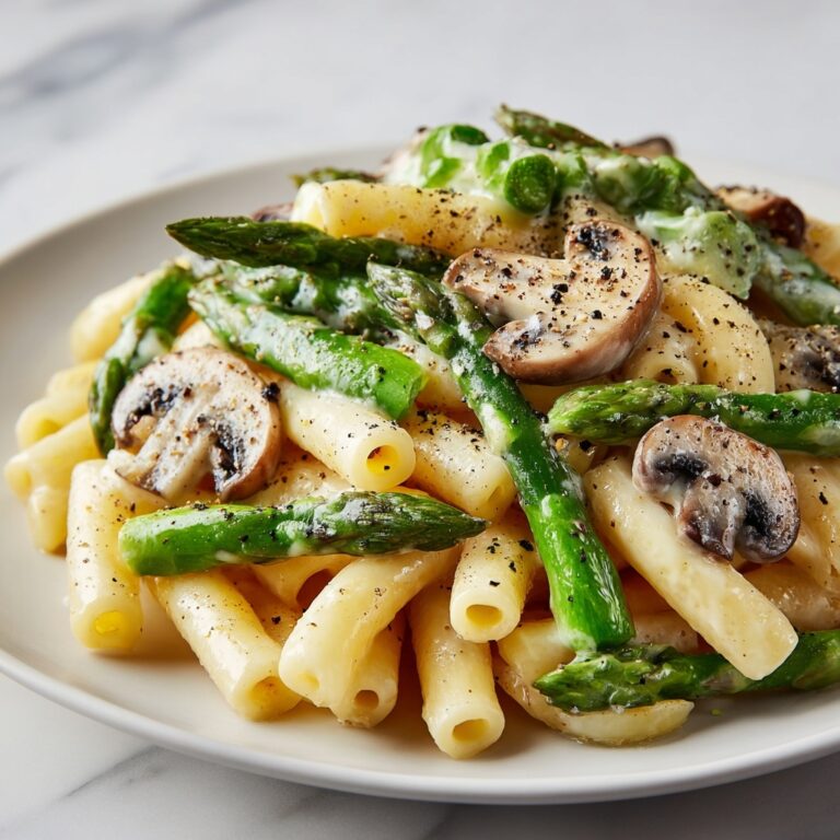 Creamy Mushroom and Asparagus Chicken Penne Recipe