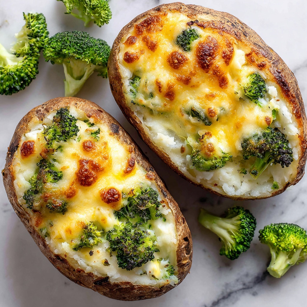 Cheesy Broccoli Twice-Baked Potatoes Recipe - Recipe Image