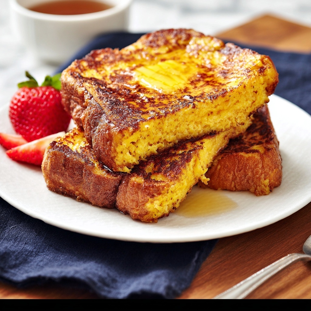 Chunky Cinnamon French Toast with Caramel Syrup Recipe - Recipe Image