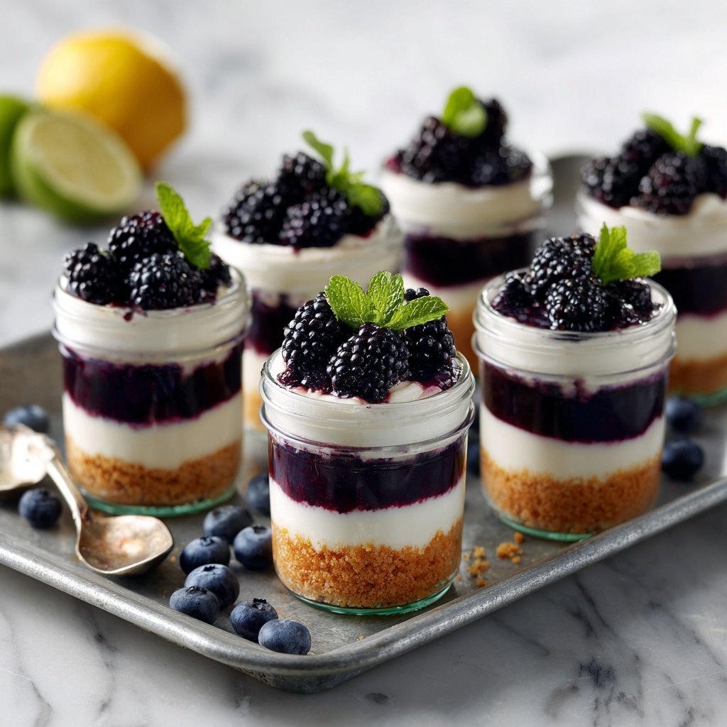 Blueberry Lemon No Bake Cheesecake Jars Recipe - Recipe Image