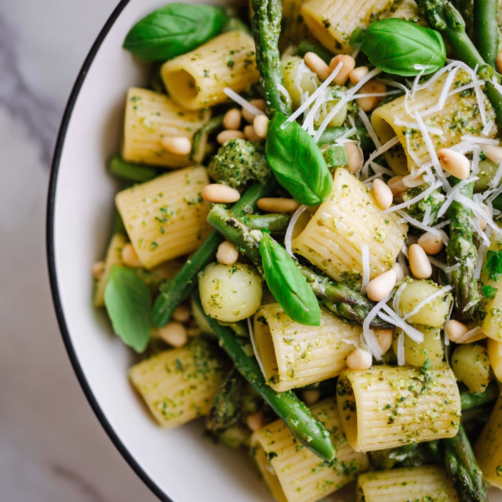 Pesto Pasta with Potatoes and Green Beans Recipe - Recipe Image