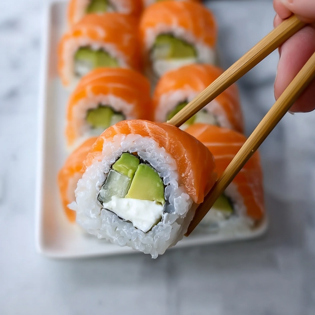 Salmon and Cream Cheese Sushi Roll Recipe - Recipe Image
