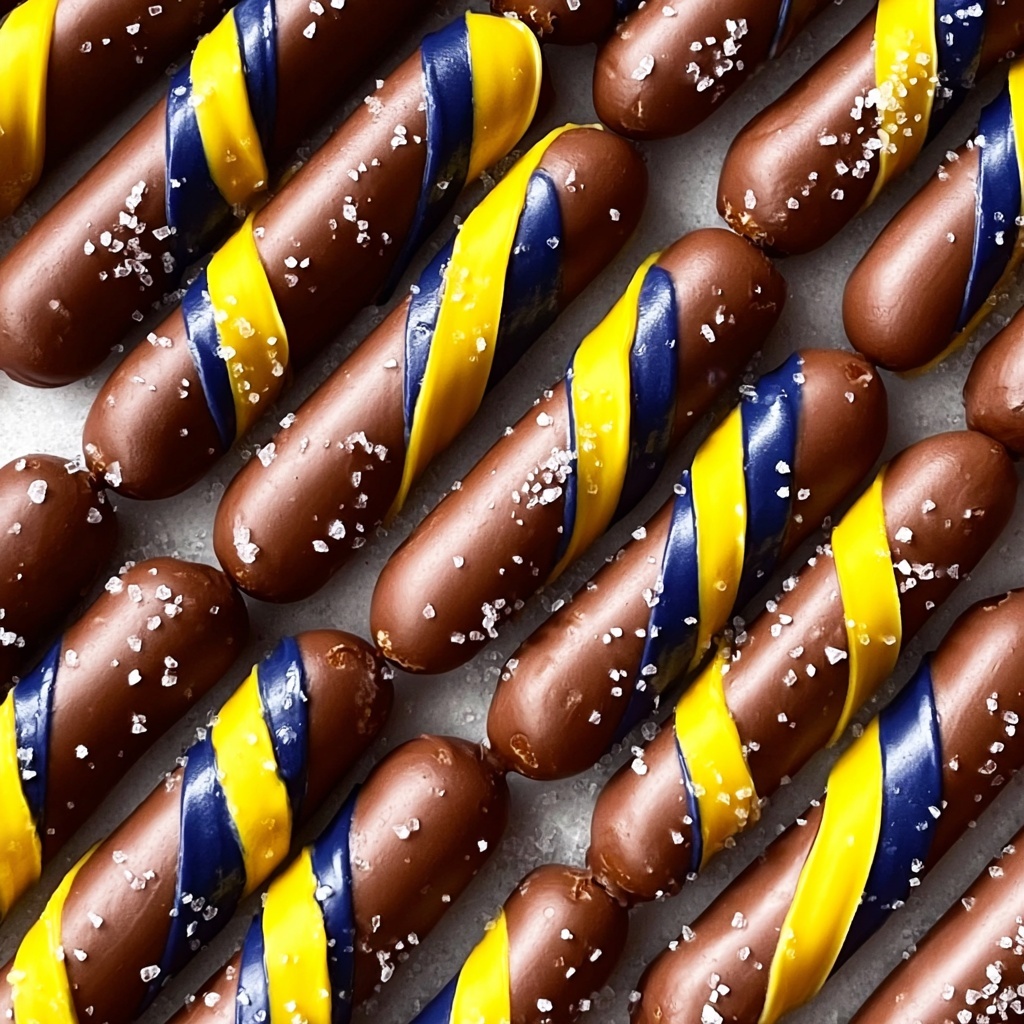 Delicious Chocolate Football Pretzel Rods for Game Day Fun Recipe - Recipe Image