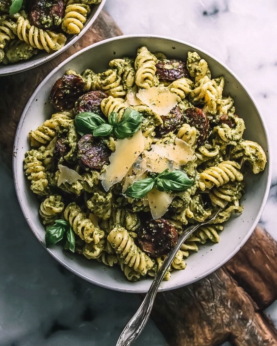 One Pot Lemon Basil, Asparagus, and Sausage Pasta Recipe - Recipe Image