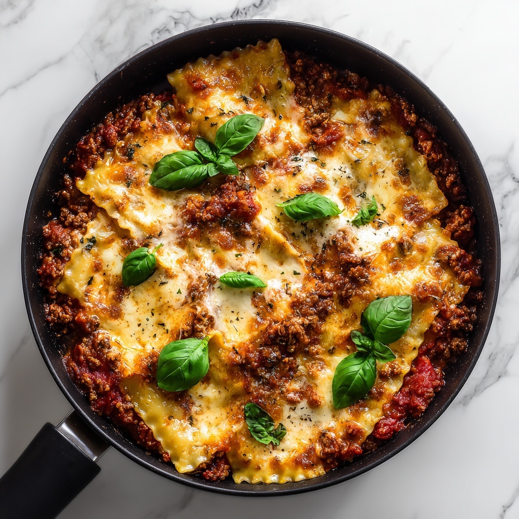 Quick Cast Iron Skillet Lasagna Recipe - Recipe Image