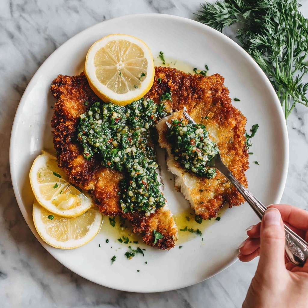Lemon Marinated Chicken Cutlets with Salmoriglio Sauce Recipe - Recipe Image