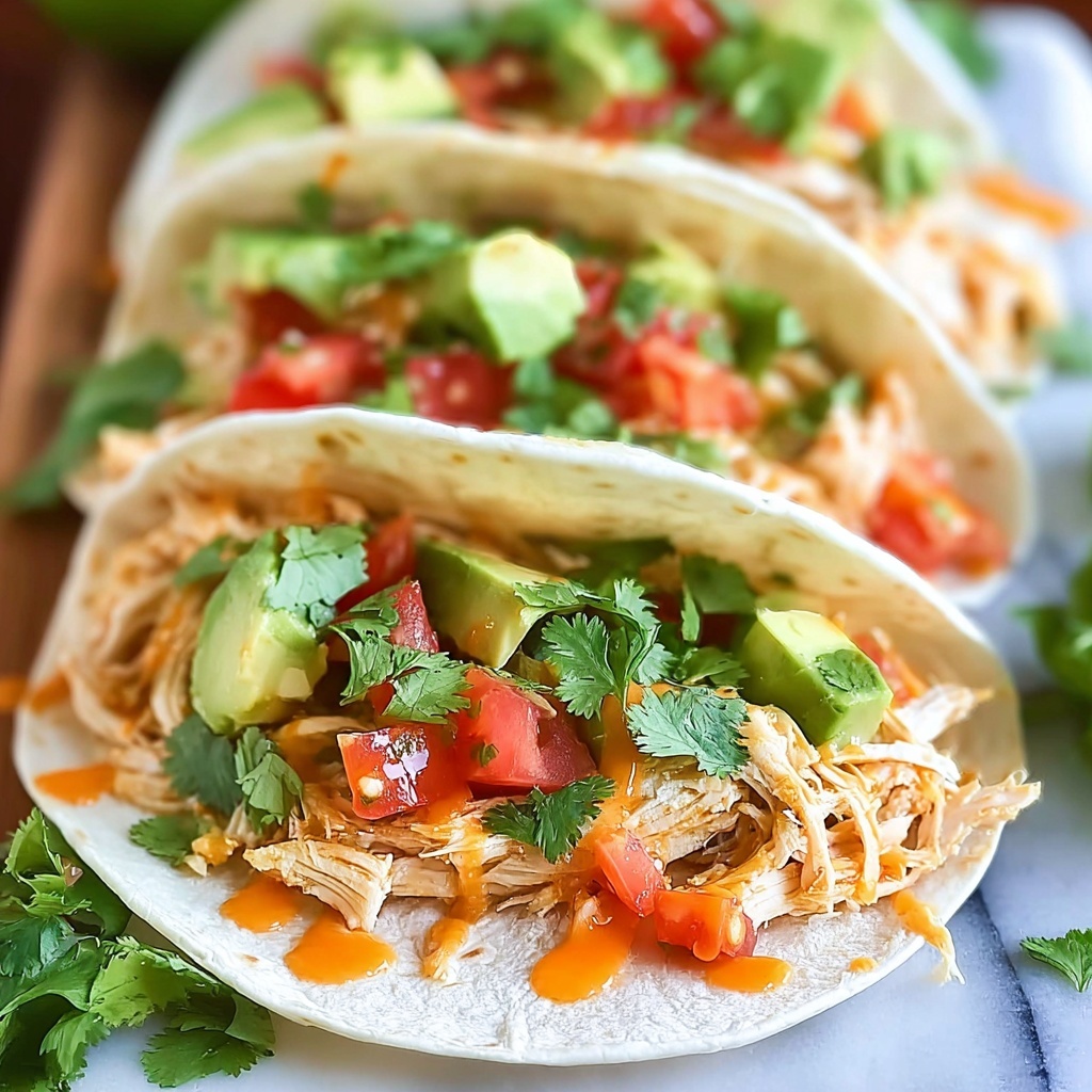 Slow Cooker Queso Chicken Tacos Recipe - Recipe Image