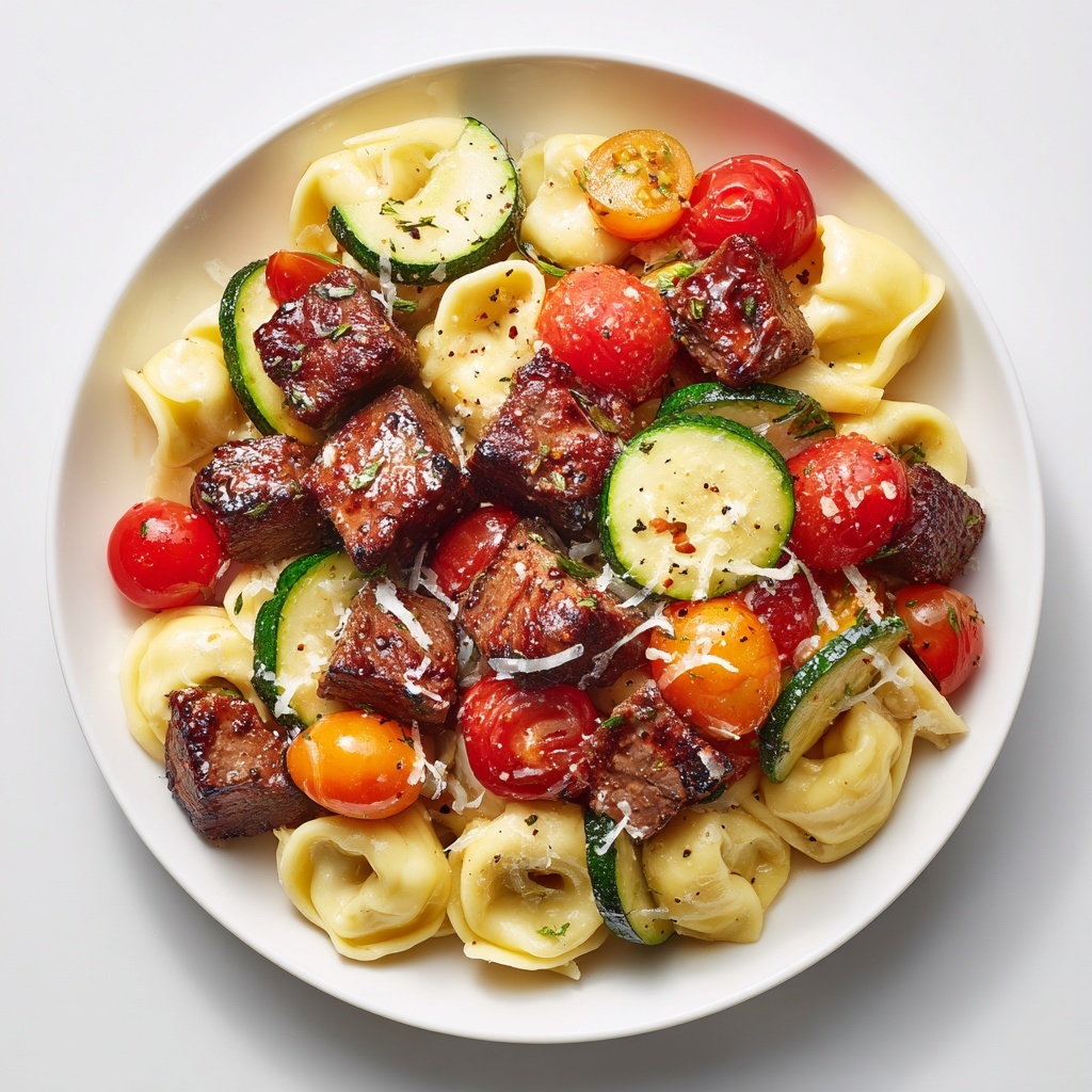 Garlic Parmesan Steak Tortellini Recipe - Recipe Image