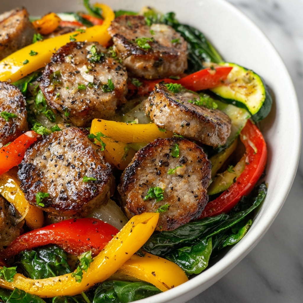 Sausage Veggie Skillet: 5-Minute Deliciousness Recipe - Recipe Image