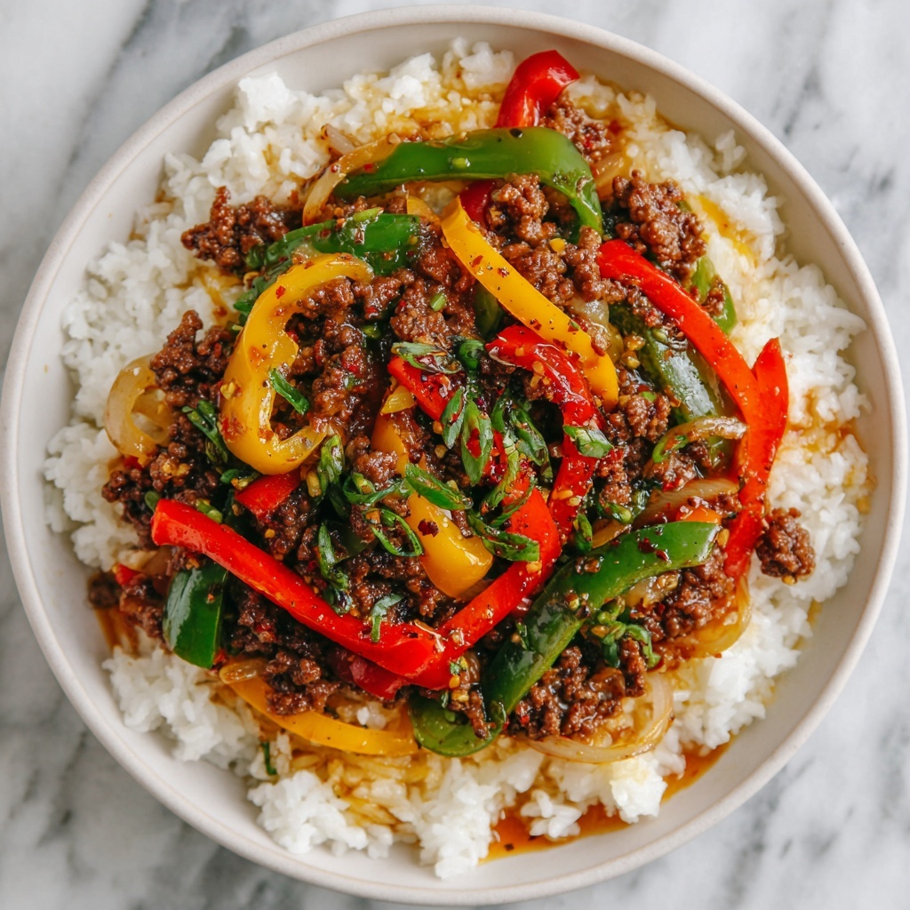Beef and Pepper Rice Bowls: 7 Flavorful Steps to Bliss Recipe - Recipe Image