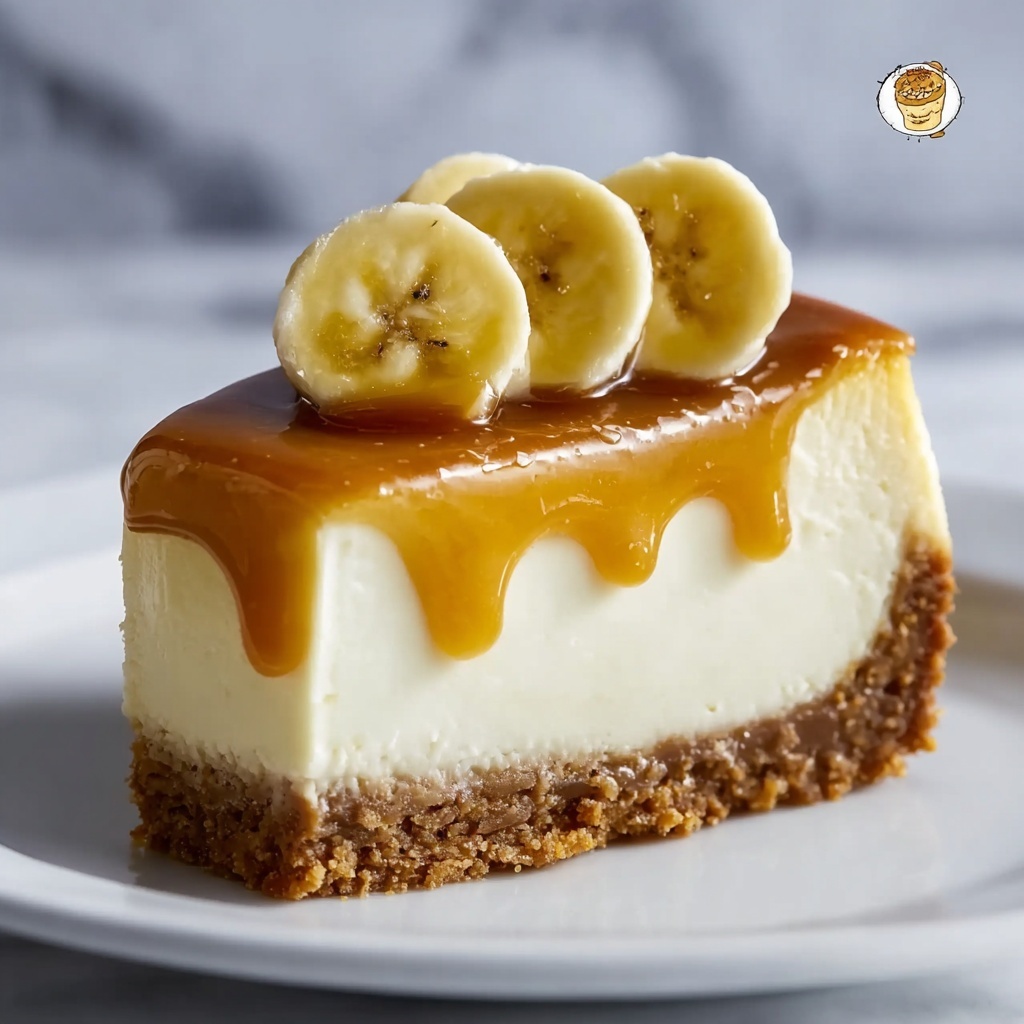 Banana Cheesecake with Graham Cracker Crust and Toppings Recipe - Recipe Image