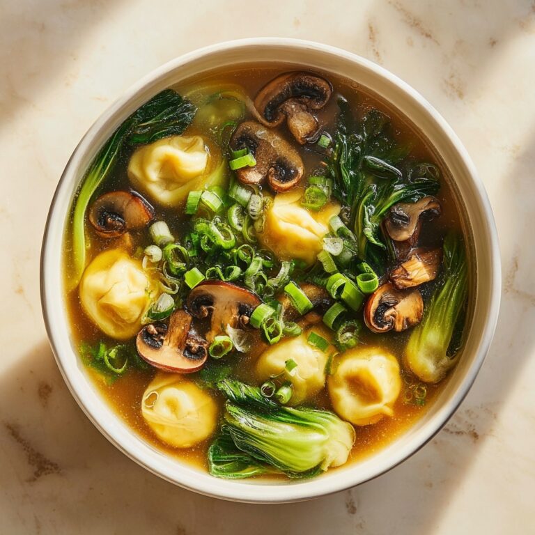 Potsticker Soup with Mushrooms and Bok Choy Recipe