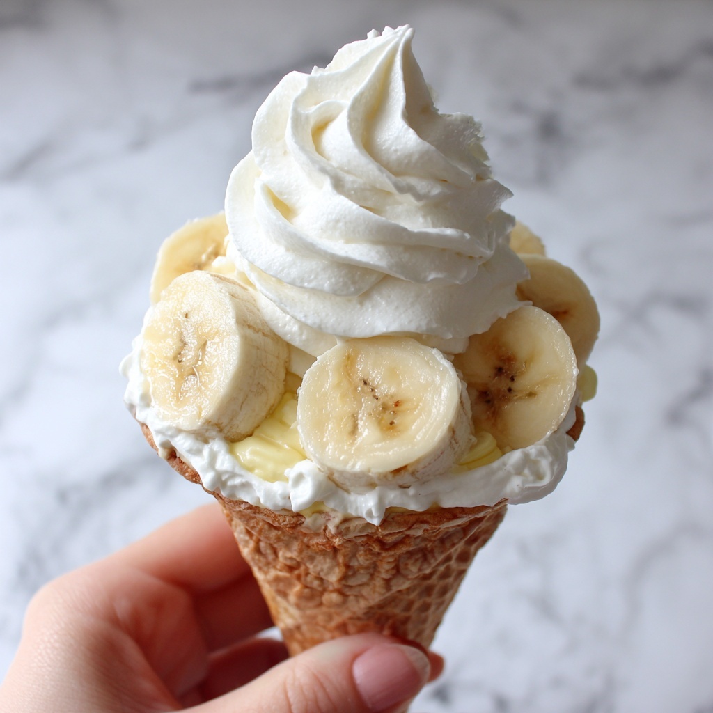 Banana Pudding Cheesecake Cones Recipe - Recipe Image