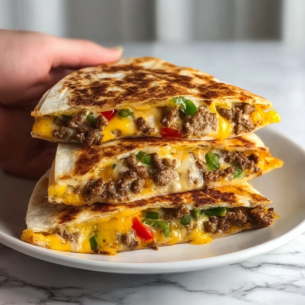 Cheesy Ground Beef Quesadillas in 7 Simple Steps Recipe - Recipe Image