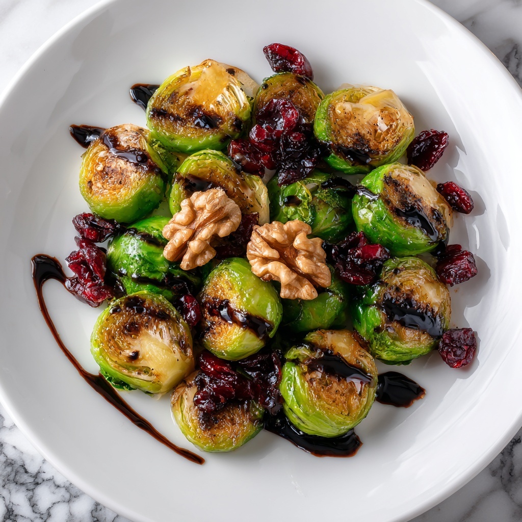 Roasted Brussels Sprouts with Cranberries and Walnuts Recipe - Recipe Image