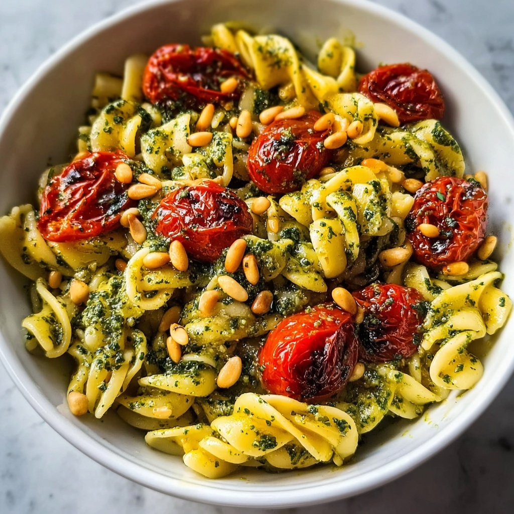 Pesto Pasta with Roasted Tomatoes Recipe - Recipe Image