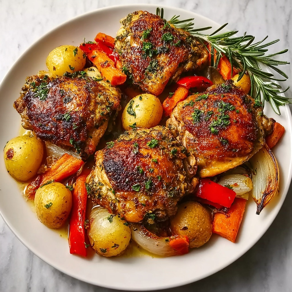 Roasted Garlic Chicken with Vegetables Recipe - Recipe Image