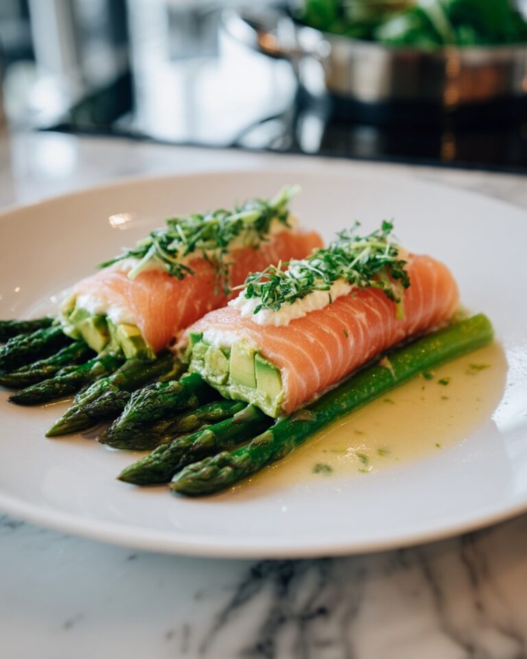 Asparagus and Lemon Basil Ricotta Stuffed Salmon Rolls Recipe