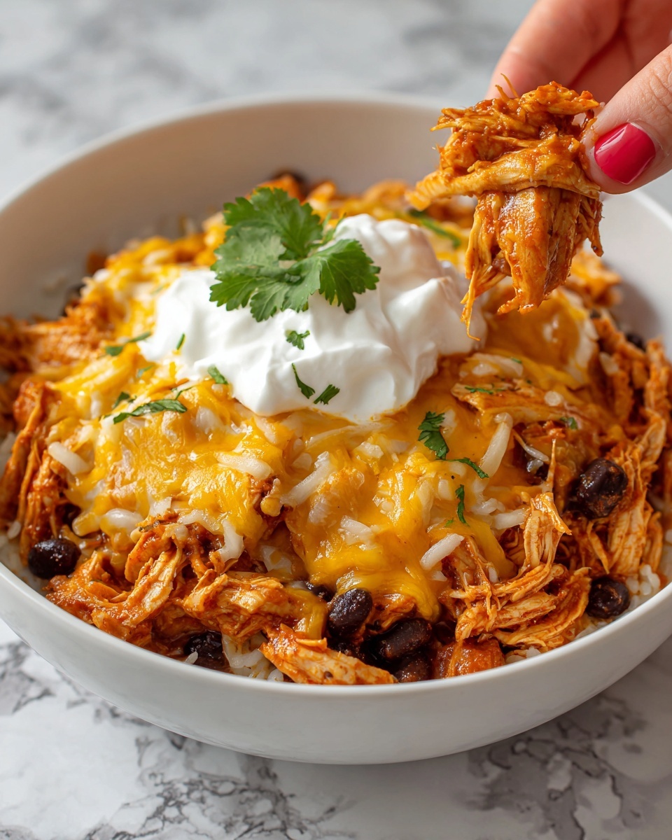 Cheesy Slow Cooker Chicken Enchilada Bake Recipe - Recipe Image