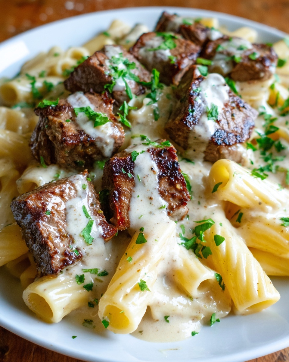 Creamy Steak Pasta Dinner Recipe - Recipe Image