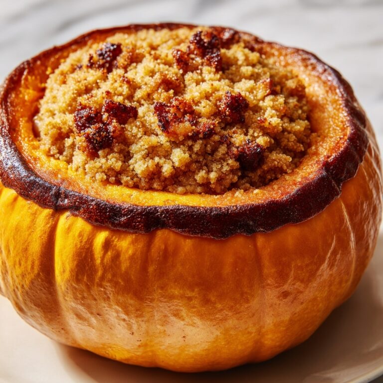 Pumpkin Stuffed with Wild Rice and Sausage Recipe