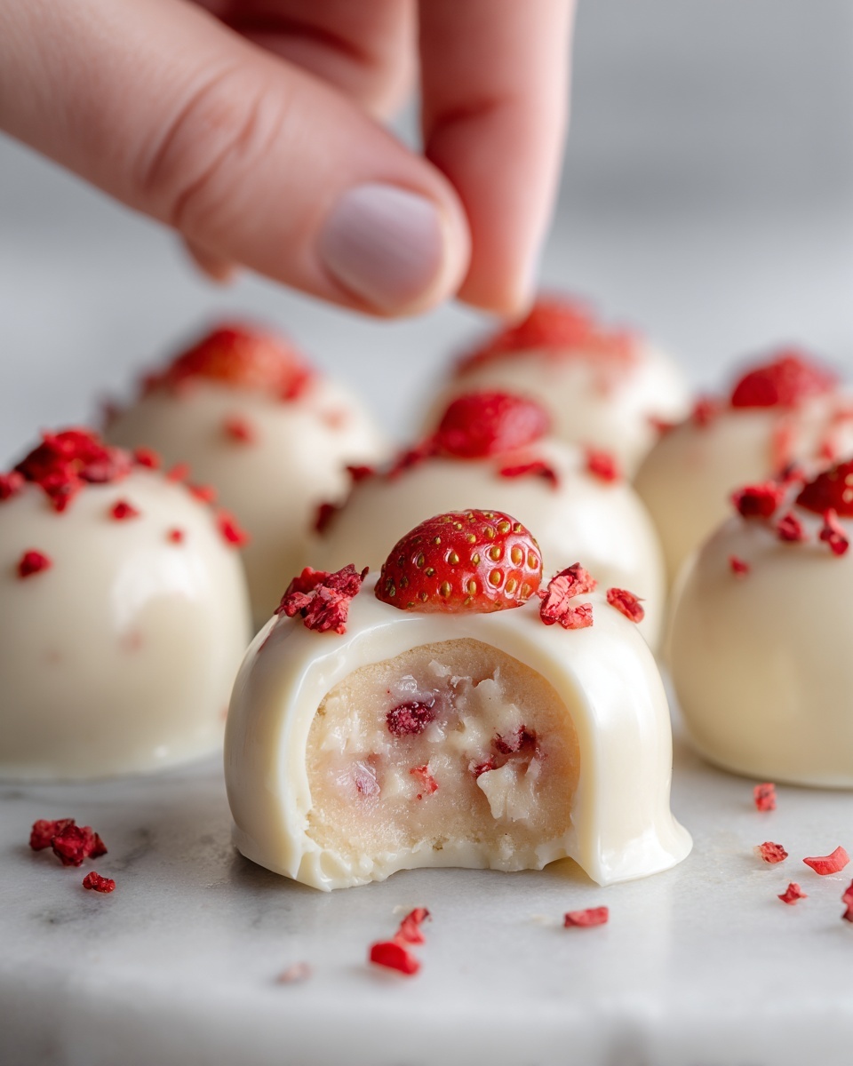 White Chocolate Strawberry Truffles Recipe - Recipe Image