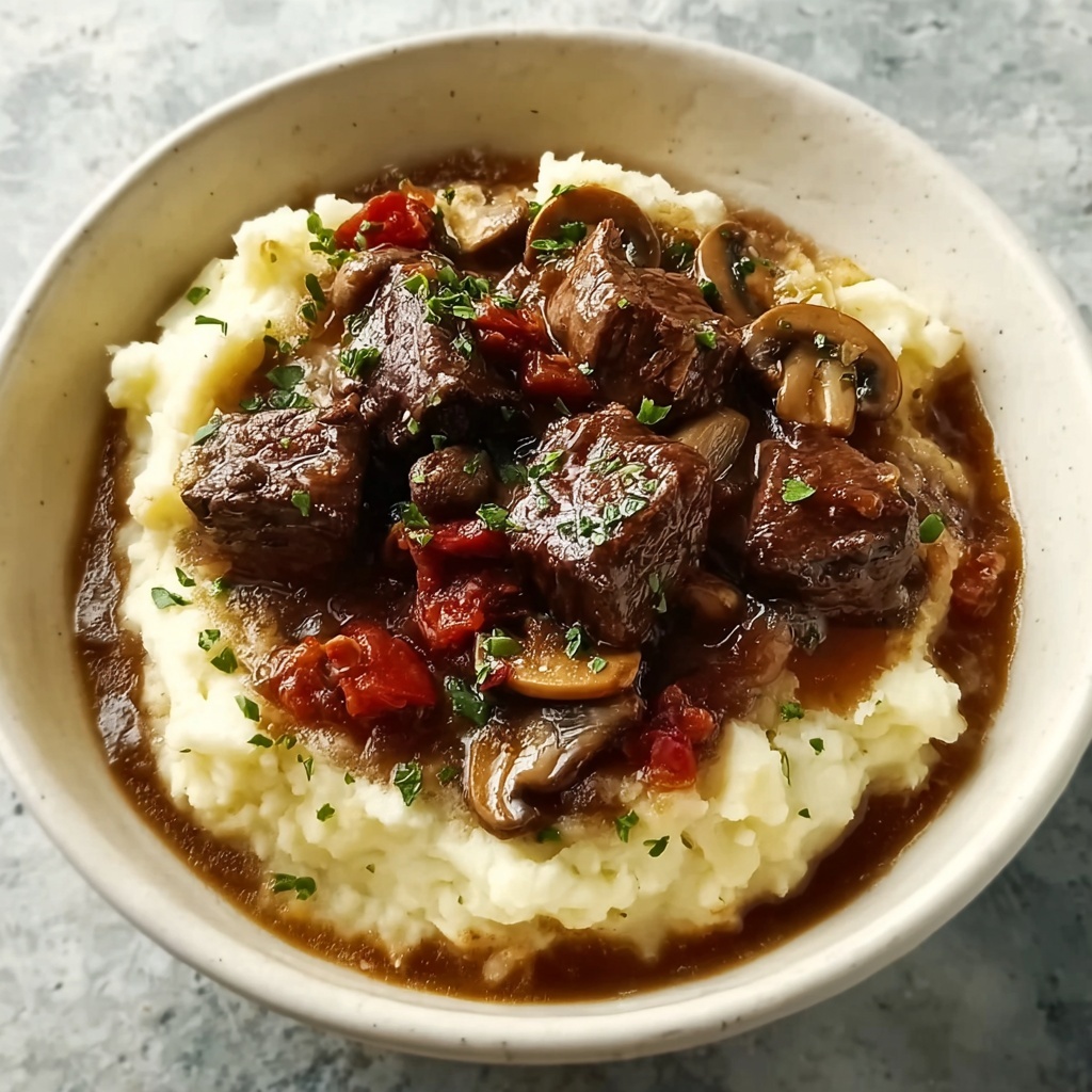 Comforting Beef Tips with Mushroom Gravy: 7 Heartwarming Steps Recipe - Recipe Image