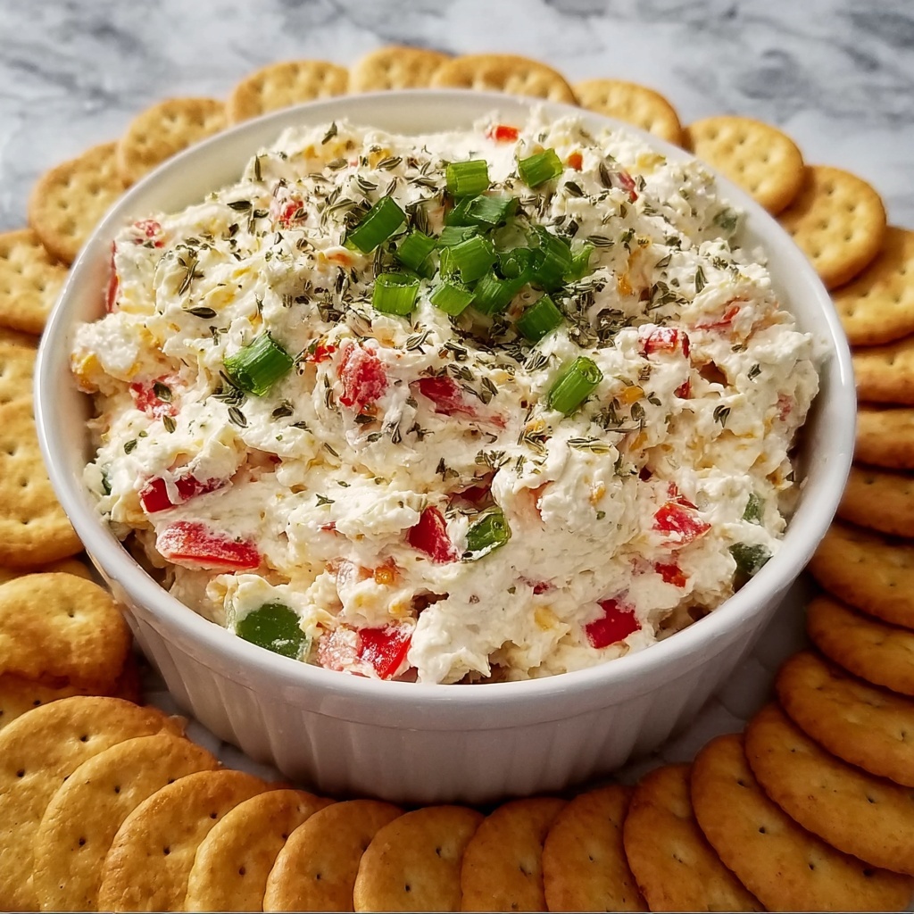 Easiest Party Appetizer: Cream Cheese & Cheddar Dip with Green Onions and Bell Peppers Recipe - Recipe Image