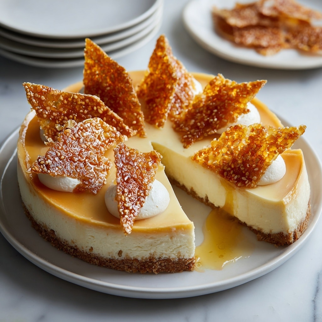 Vegan Tahini Cheesecake with Sesame Brittle Recipe - Recipe Image