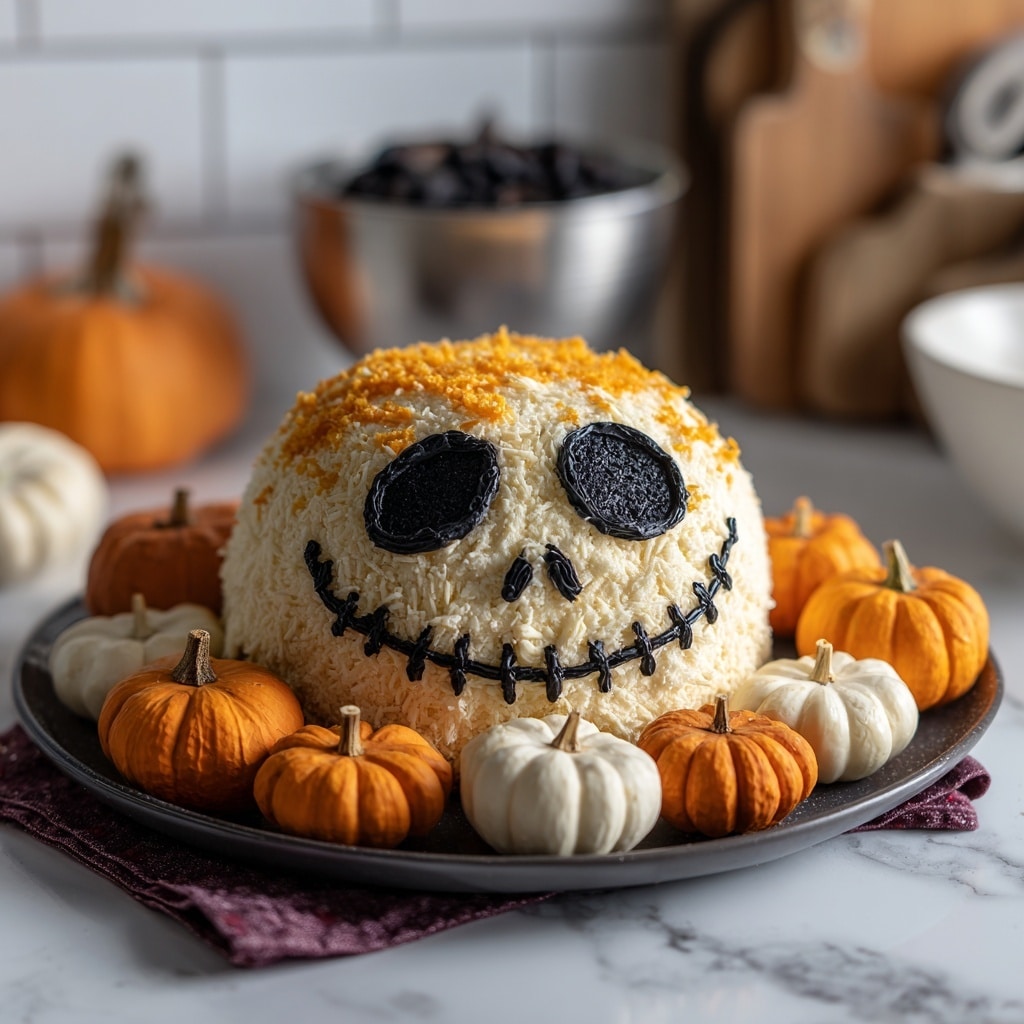 Skellington Cheese Ball Appetizer Recipe - Recipe Image