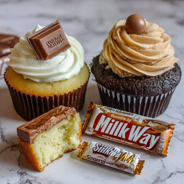 Candy Bar Cupcakes with Quick and Delicious Buttercream Frosting Recipe