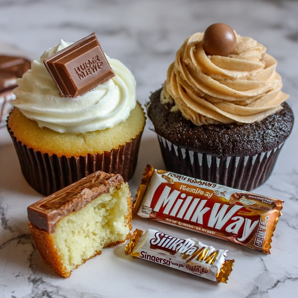 Candy Bar Cupcakes with Quick and Delicious Buttercream Frosting Recipe - Recipe Image