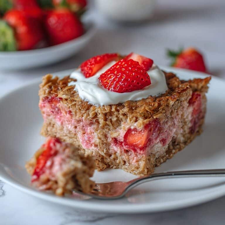 Strawberry Rhubarb Baked Oatmeal Recipe