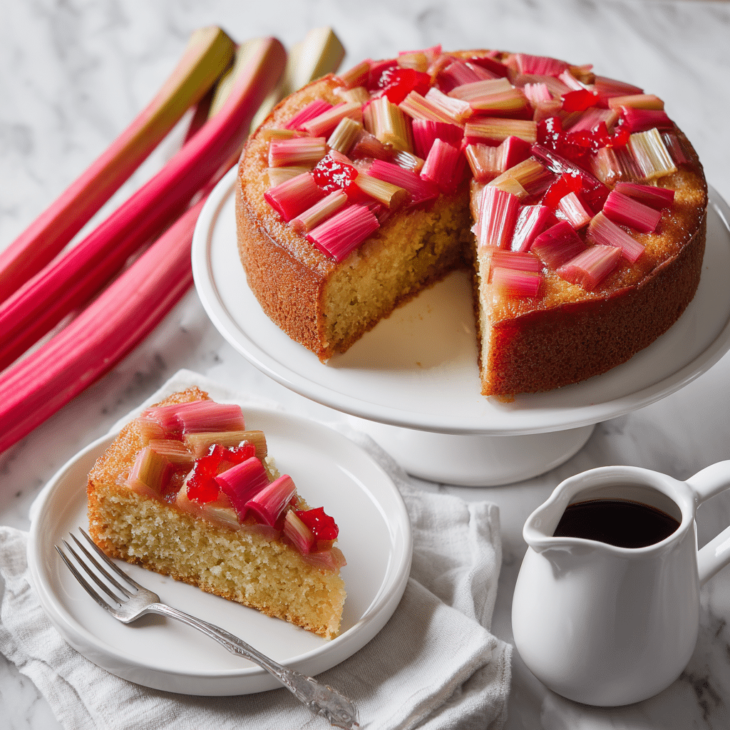 Scandinavian Rhubarb Cake Recipe - Recipe Image