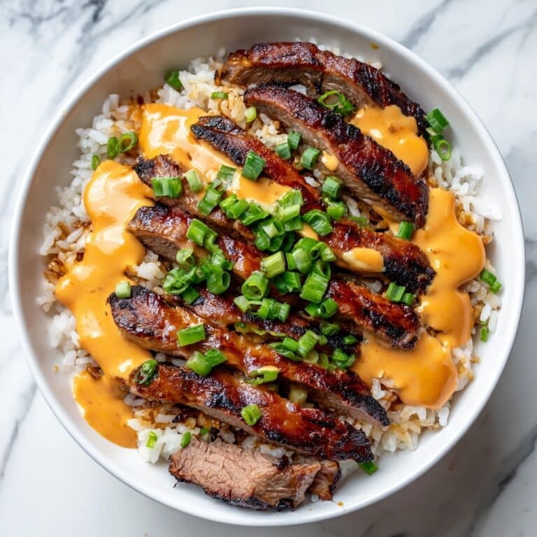 Korean BBQ Steak Rice Bowls with Spicy Cream Sauce Recipe
