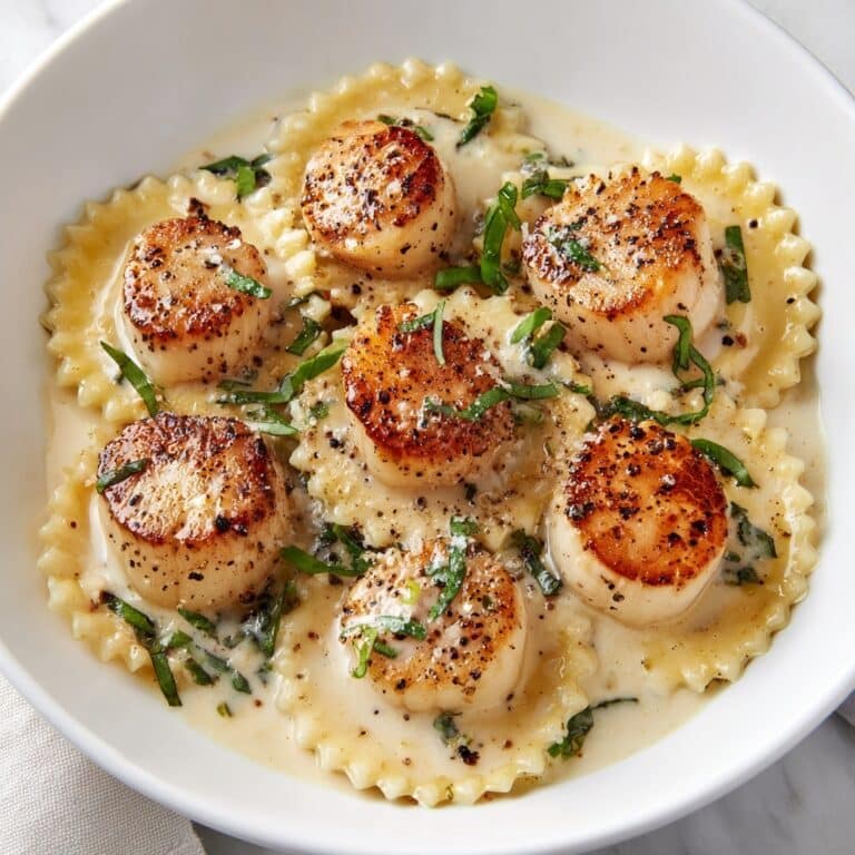 Lobster Ravioli with Creamy Garlic Basil Sauce Recipe