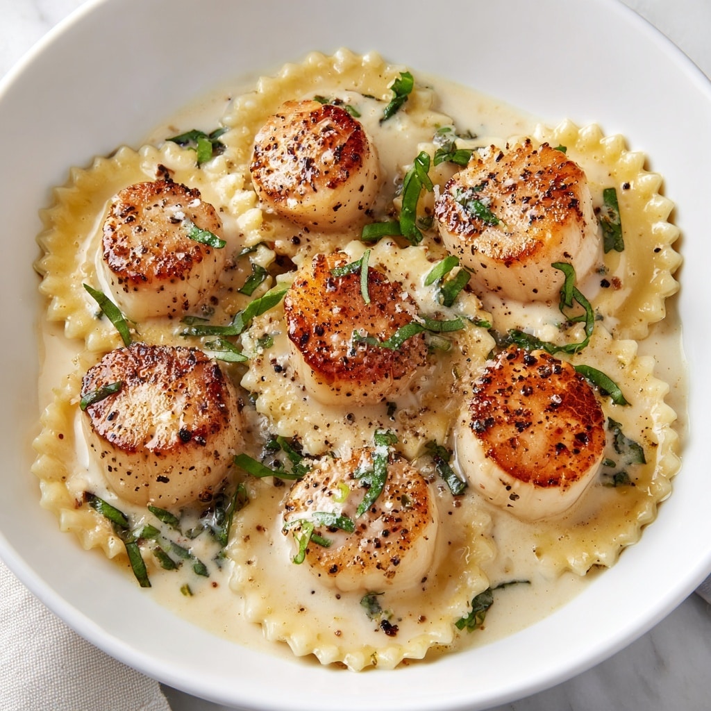 Lobster Ravioli with Creamy Garlic Basil Sauce Recipe - Recipe Image